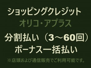 ショッピングクレジットで分割払いとボーナス一括払いが可能に!