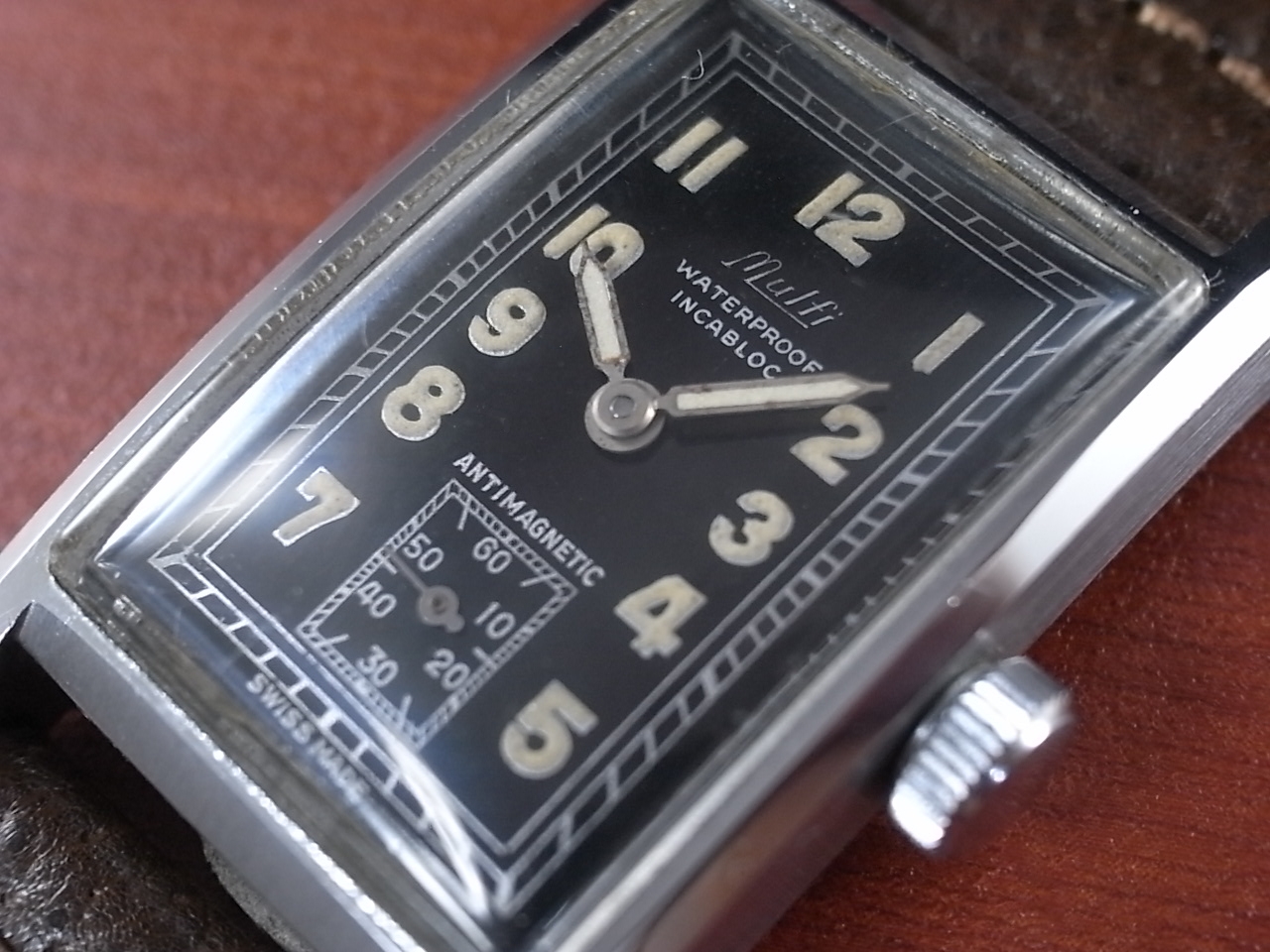 モルフィー レクタンギュラー ブラックダイアル ミントコンディション 1940年代 Vintage Watch Curious Curio キュリオスキュリオ