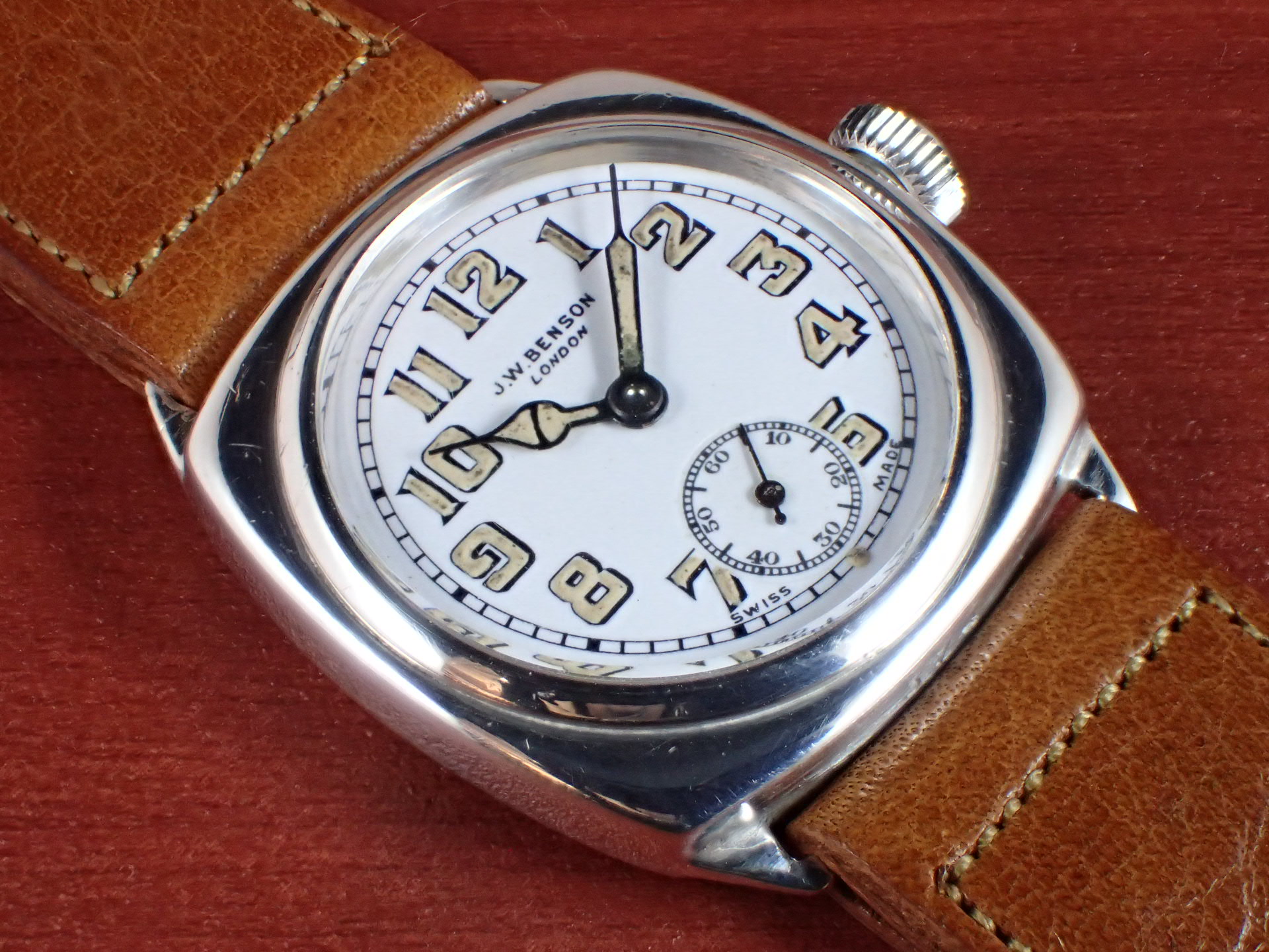 誇り高き英国の伝統2!1940s J.W.ベンソン】四角手巻きメンズ腕時計 ...