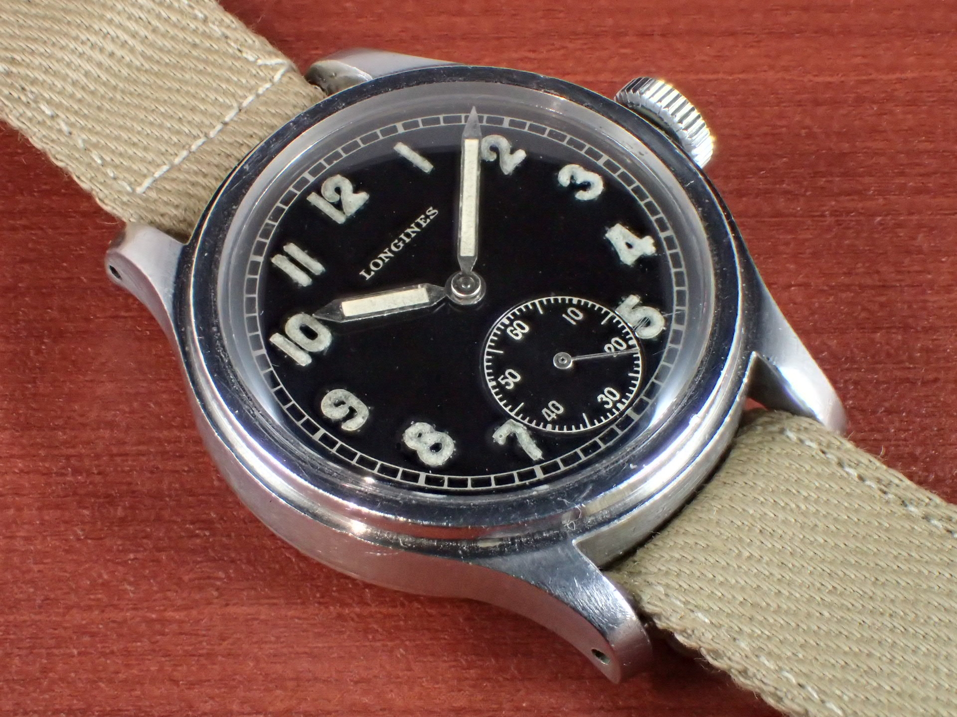 ロンジン トレタケ 33mm ステップベゼル ブラックミラーDL 1940年代