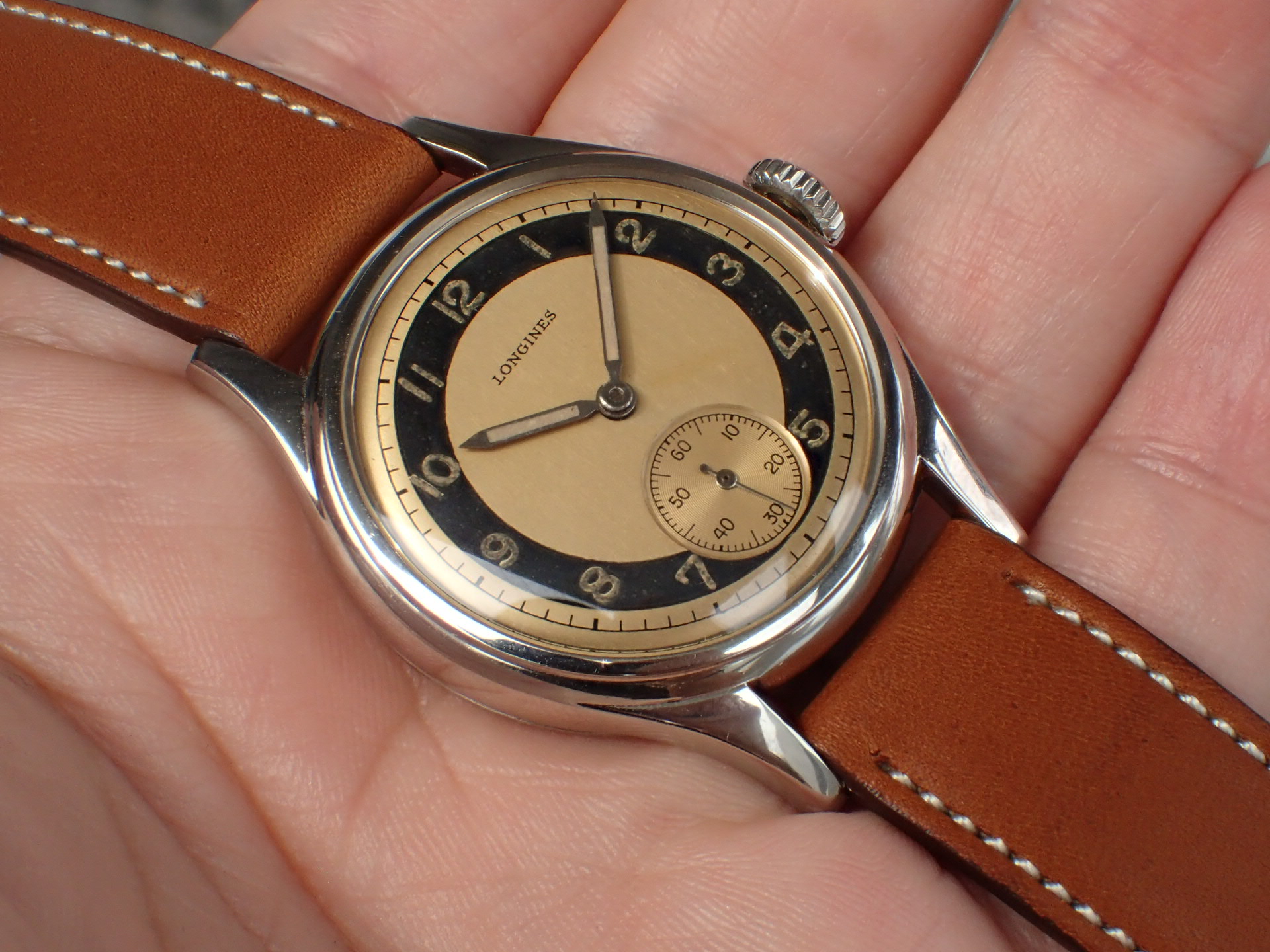 ロンジン ブルズアイ Cal.12.68Z ブラック/カッパー 1950年代